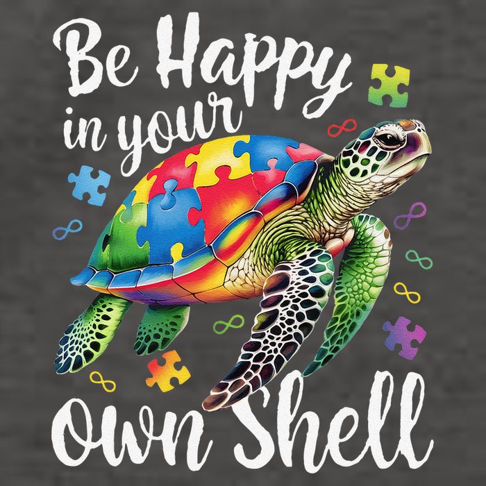 Rainbow Turtle Be Happy In Your Own Shell Autism Awareness Vector Backpack