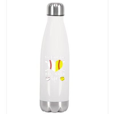 Rocking The Ball Nana Life Softball Baseball Nana Grandma Gift Stainless Steel Insulated Water Bottle