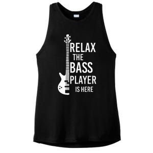 Relax The Bass Player Is Here Bass Guitar Ladies PosiCharge Tri-Blend Wicking Tank