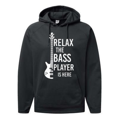 Relax The Bass Player Is Here Bass Guitar Performance Fleece Hoodie