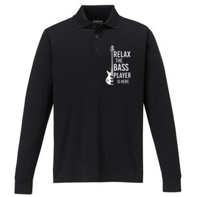 Relax The Bass Player Is Here Bass Guitar Performance Long Sleeve Polo