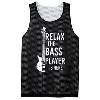 Relax The Bass Player Is Here Bass Guitar Mesh Reversible Basketball Jersey Tank