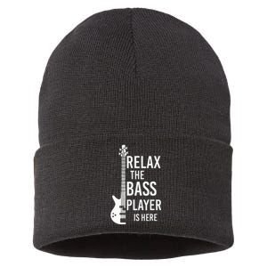 Relax The Bass Player Is Here Bass Guitar Sustainable Knit Beanie