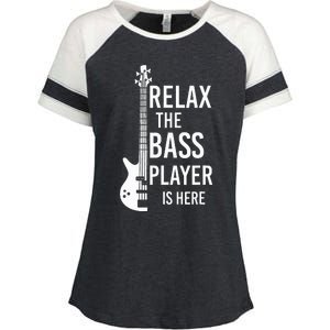 Relax The Bass Player Is Here Bass Guitar Enza Ladies Jersey Colorblock Tee