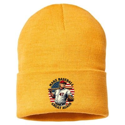 Retro Trump Baseball Jersey Make Baseball Great Again Sustainable Knit Beanie