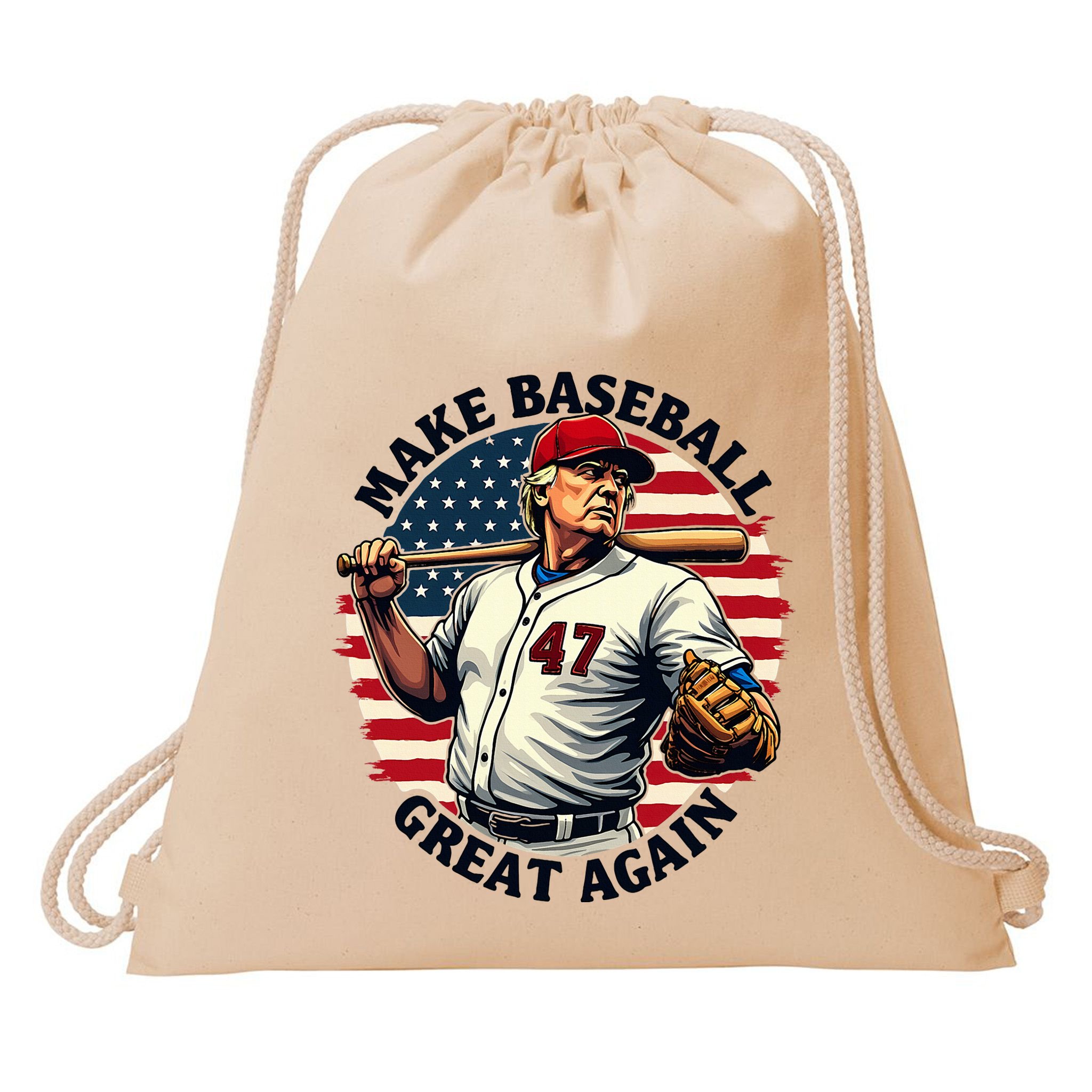 Retro Trump Baseball Jersey Make Baseball Great Again Drawstring Bag