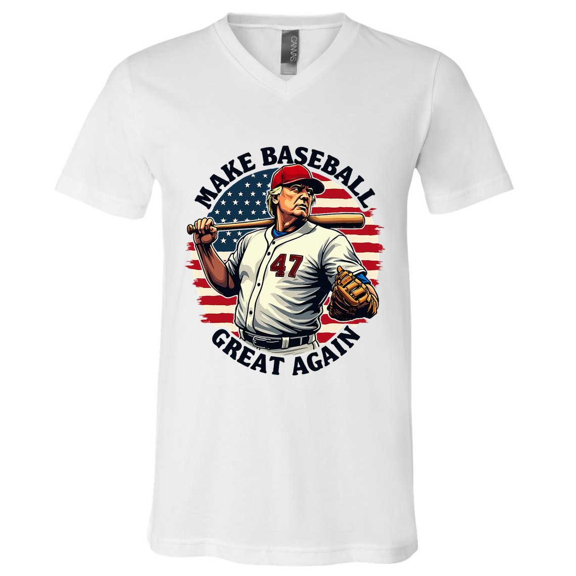 Retro Trump Baseball Jersey Make Baseball Great Again V-Neck T-Shirt