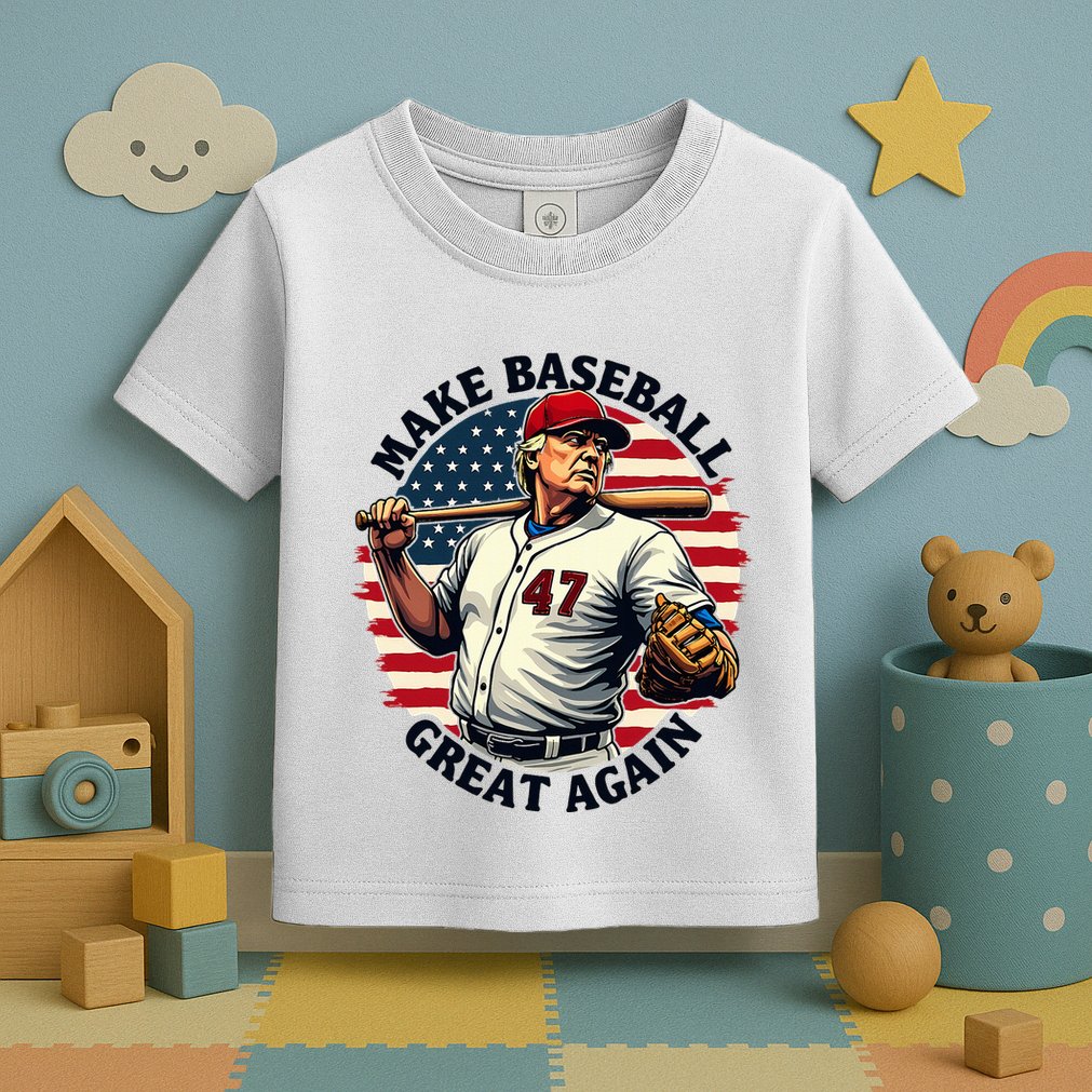 Retro Trump Baseball Jersey Make Baseball Great Again Toddler T-Shirt