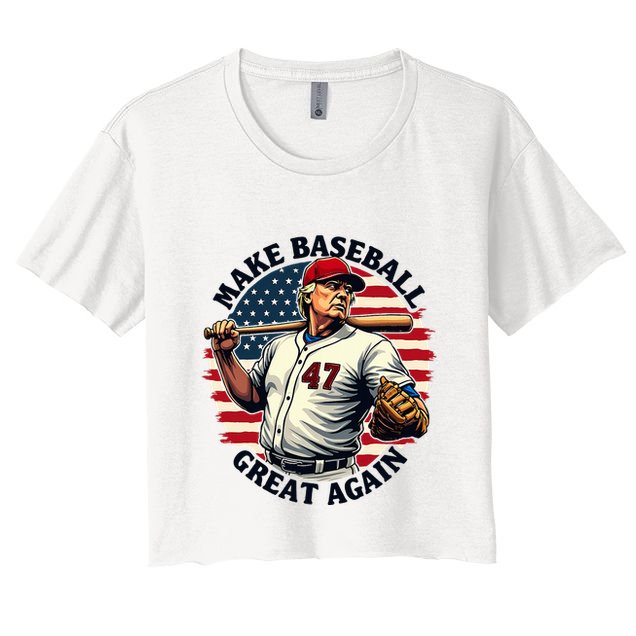 Retro Trump Baseball Jersey Make Baseball Great Again Crop Top