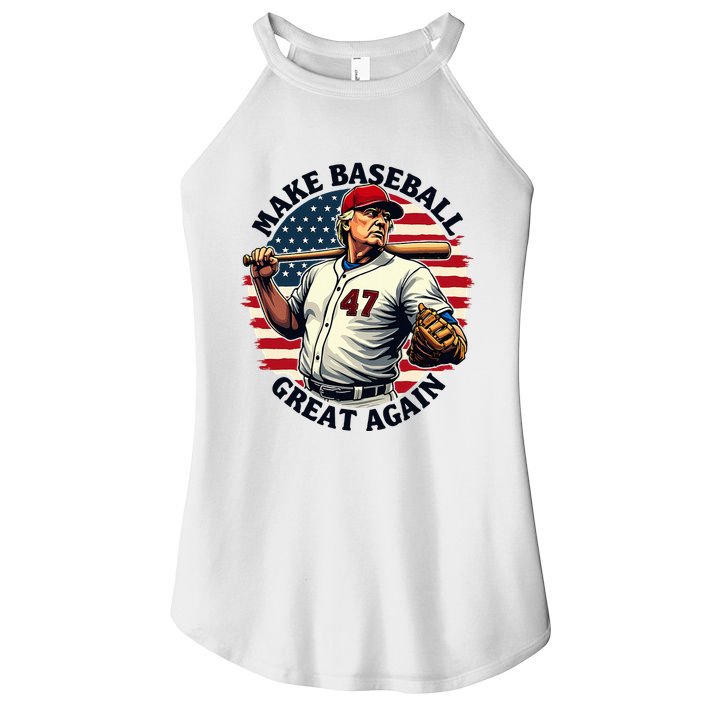 Retro Trump Baseball Jersey Make Baseball Great Again Women's Perfect Tri Rocker Tank