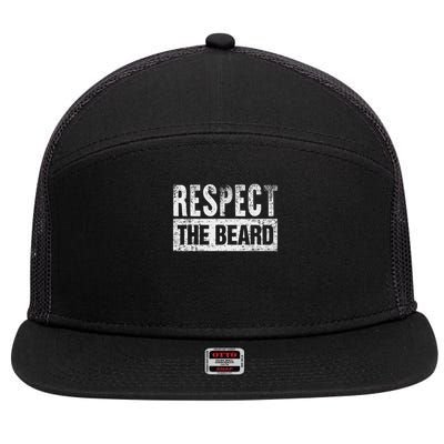 Respect The Beard 7 Panel Mesh Trucker Snapback Hat