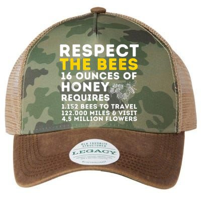 Respect The Bees Bee Lover Beekeeping & Beekeeper Legacy Tie Dye Trucker Hat