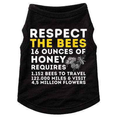 Respect The Bees Bee Lover Beekeeping & Beekeeper Doggie Tank