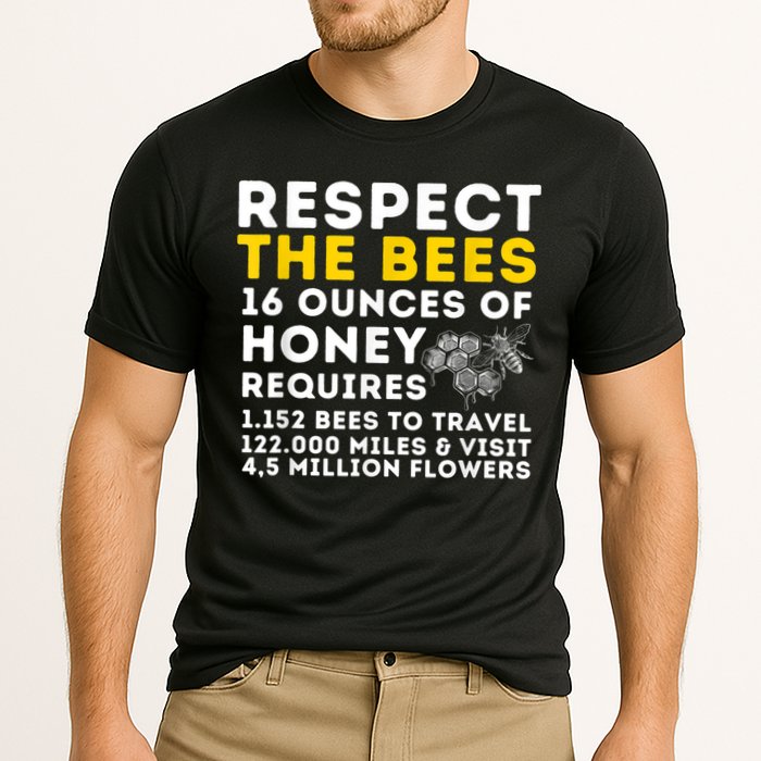 Respect The Bees Bee Lover Beekeeping & Beekeeper Cooling Performance Crew T-Shirt