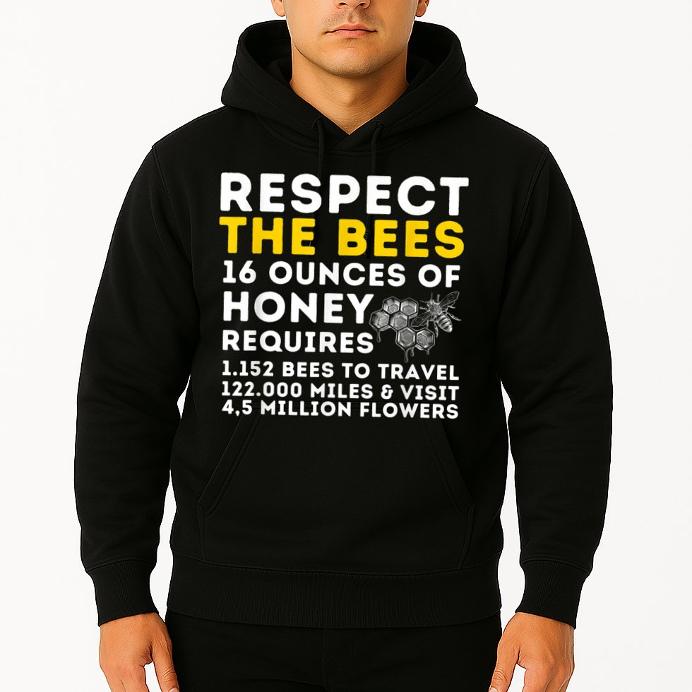 Respect The Bees Bee Lover Beekeeping & Beekeeper Hoodie