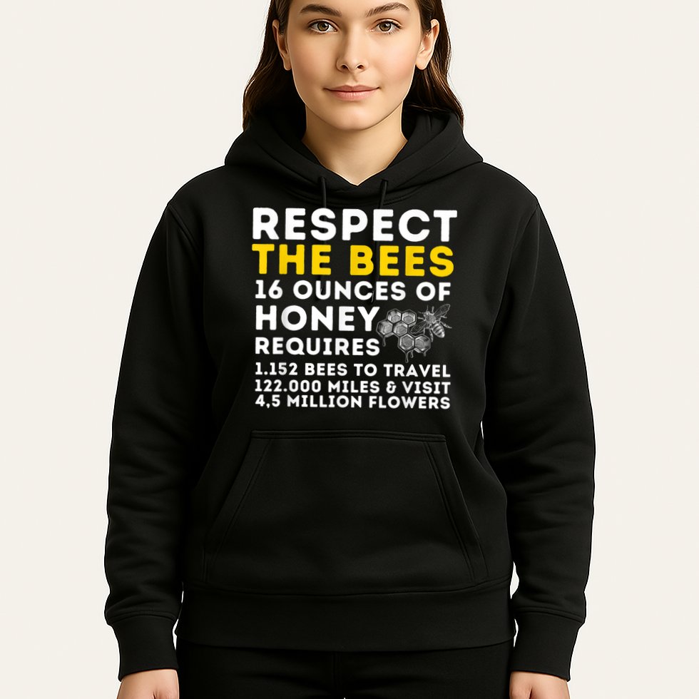 Respect The Bees Bee Lover Beekeeping & Beekeeper Hoodie