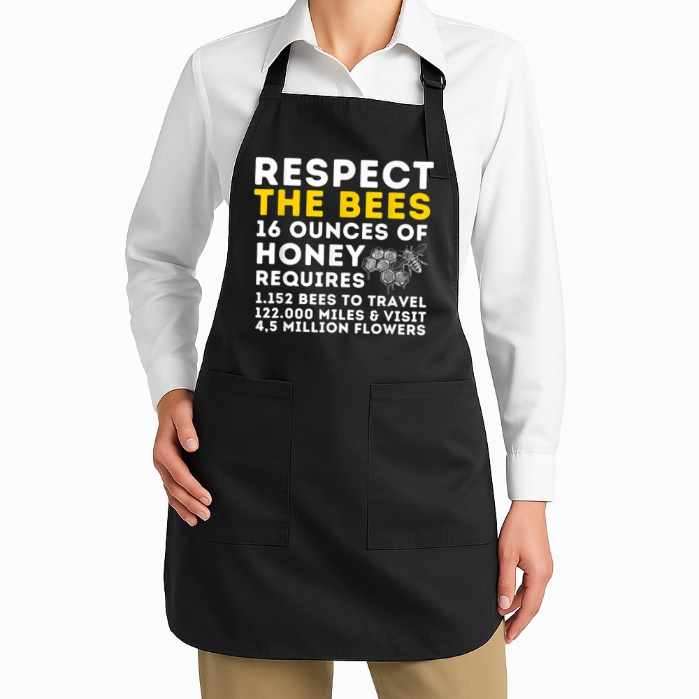 Respect The Bees Bee Lover Beekeeping & Beekeeper Apron