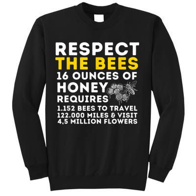Respect The Bees Bee Lover Beekeeping & Beekeeper Sweatshirt