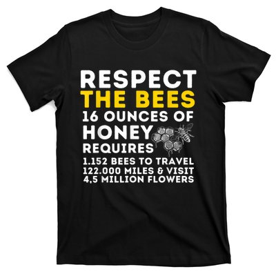 Respect The Bees Bee Lover Beekeeping & Beekeeper T-Shirt