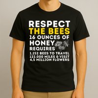 Respect The Bees Bee Lover Beekeeping & Beekeeper T-Shirt