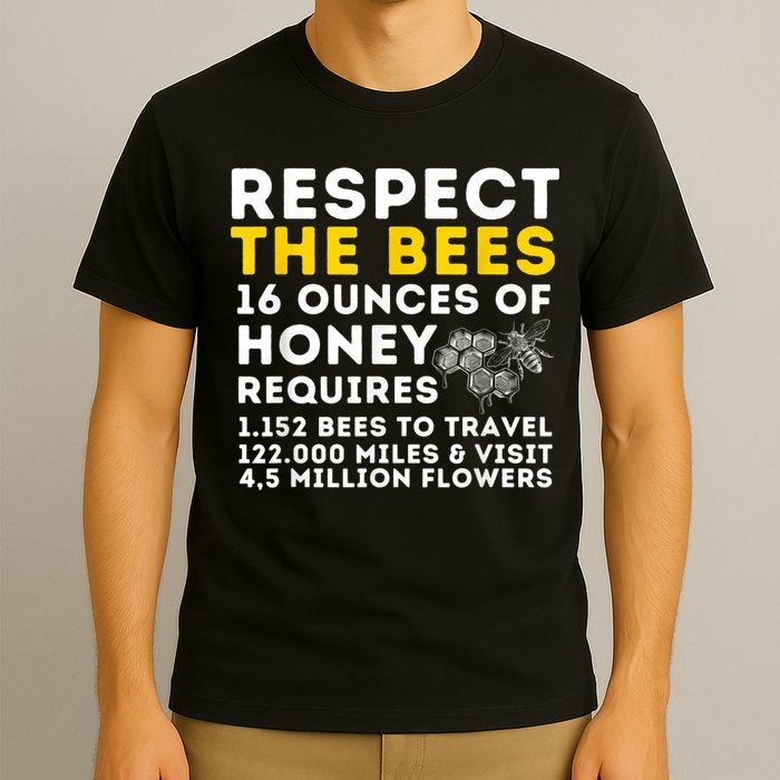 Respect The Bees Bee Lover Beekeeping & Beekeeper T-Shirt