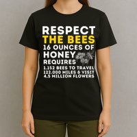 Respect The Bees Bee Lover Beekeeping & Beekeeper T-Shirt