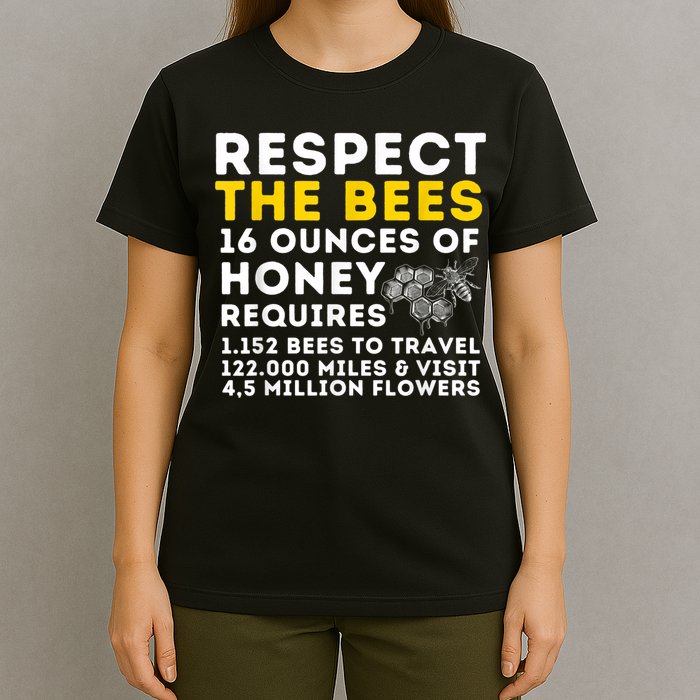 Respect The Bees Bee Lover Beekeeping & Beekeeper T-Shirt