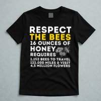 Respect The Bees Bee Lover Beekeeping & Beekeeper T-Shirt