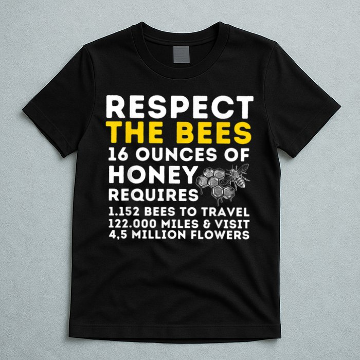 Respect The Bees Bee Lover Beekeeping & Beekeeper T-Shirt