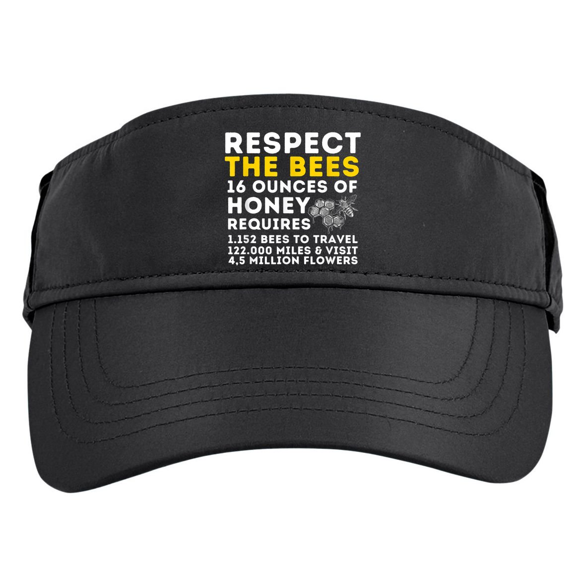 Respect The Bees Bee Lover Beekeeping & Beekeeper Adult Drive Performance Visor