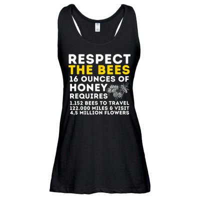 Respect The Bees Bee Lover Beekeeping & Beekeeper Ladies Essential Flowy Tank