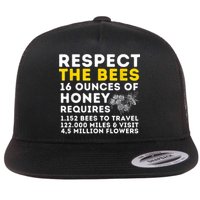 Respect The Bees Bee Lover Beekeeping & Beekeeper Flat Bill Trucker Hat
