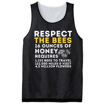 Respect The Bees Bee Lover Beekeeping & Beekeeper Mesh Reversible Basketball Jersey Tank