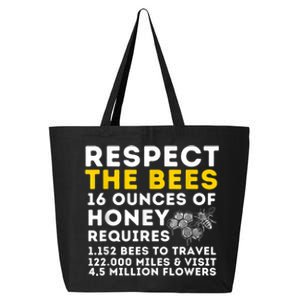 Respect The Bees Bee Lover Beekeeping & Beekeeper 25L Jumbo Tote