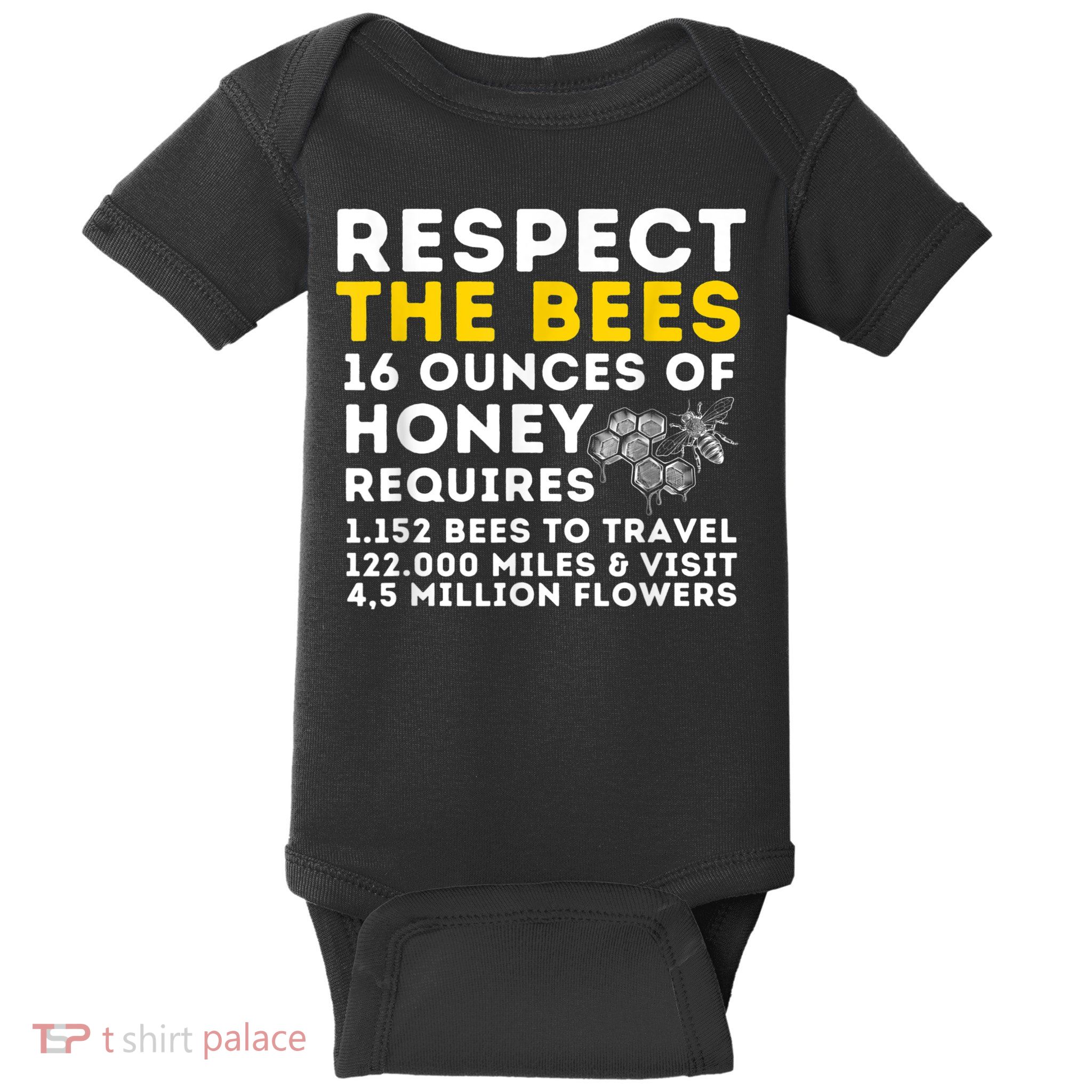 Respect The Bees Bee Lover Beekeeping & Beekeeper Baby Bodysuit