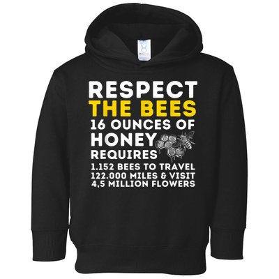 Respect The Bees Bee Lover Beekeeping & Beekeeper Toddler Hoodie