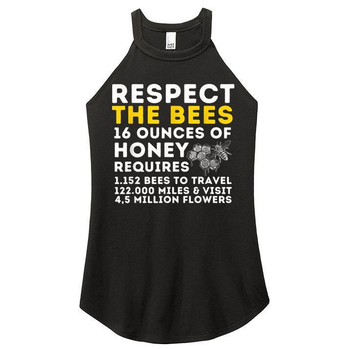 Respect The Bees Bee Lover Beekeeping & Beekeeper Women's Perfect Tri Rocker Tank