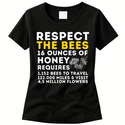 Respect The Bees Bee Lover Beekeeping & Beekeeper Womens T-Shirt