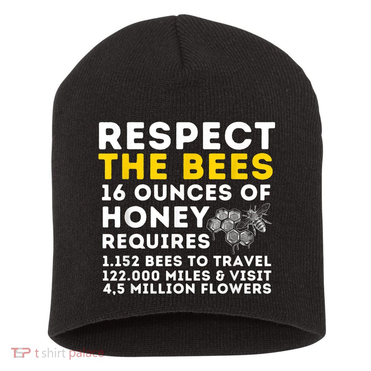 Respect The Bees Bee Lover Beekeeping & Beekeeper Short Acrylic Beanie