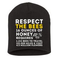 Respect The Bees Bee Lover Beekeeping & Beekeeper Short Acrylic Beanie