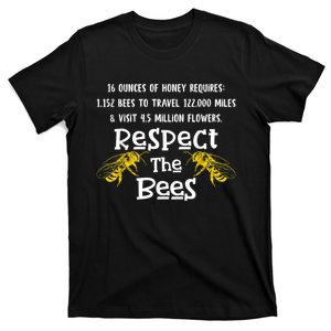 Respect The Bees Bumblebee Honeybee Bee Keeping Bee Keepers T-Shirt