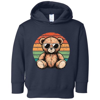 Retro Teddy Bear Casual Cute Funny Graphic Toddler Hoodie