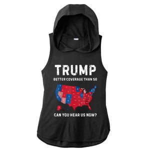 Retro Trump Better Coverage Than 5g Can You Hear Us Now Ladies PosiCharge Tri-Blend Wicking Draft Hoodie Tank