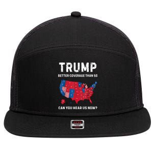 Retro Trump Better Coverage Than 5g Can You Hear Us Now 7 Panel Mesh Trucker Snapback Hat