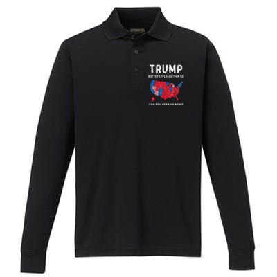 Retro Trump Better Coverage Than 5g Can You Hear Us Now Performance Long Sleeve Polo