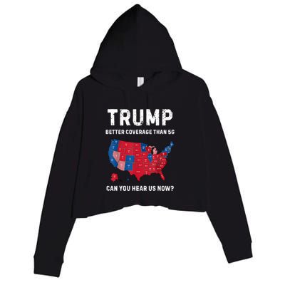 Retro Trump Better Coverage Than 5g Can You Hear Us Now Crop Fleece Hoodie