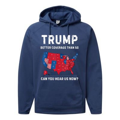 Retro Trump Better Coverage Than 5g Can You Hear Us Now Performance Fleece Hoodie