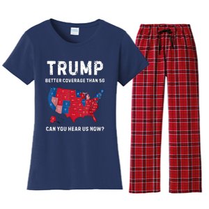 Retro Trump Better Coverage Than 5g Can You Hear Us Now Women's Flannel Pajama Set