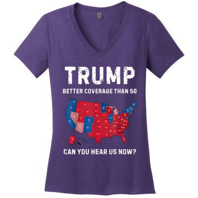 Retro Trump Better Coverage Than 5g Can You Hear Us Now Women's V-Neck T-Shirt