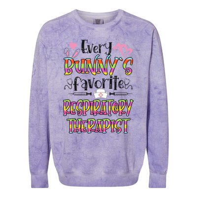 Respiratory Therapist Bunnys Favorite Nurse Easter Day Gift Colorblast Crewneck Sweatshirt